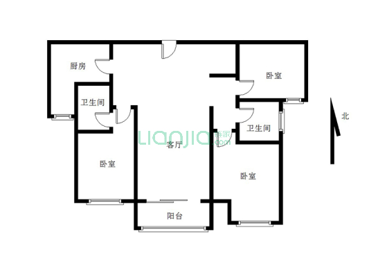 金品时代 精装修三居室 楼层好 有本可贷款-户型图