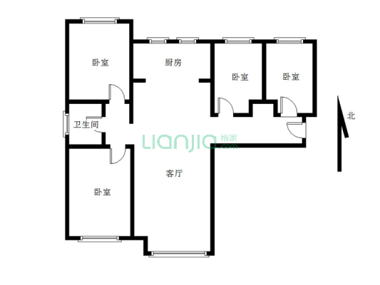 鸿坤理想湾南区 4室2厅 南 北-户型图