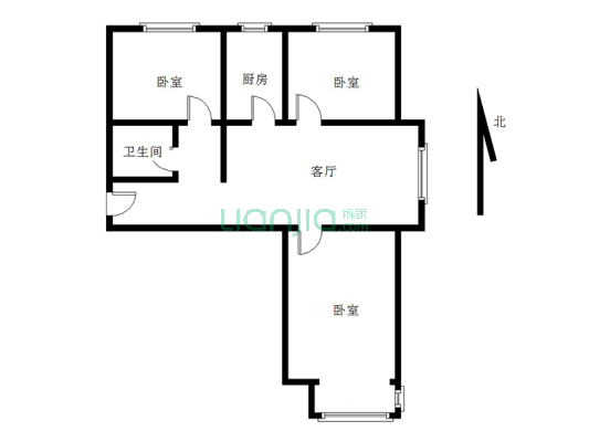 名流美域 南北通透三居室 精装修 房本满二-户型图