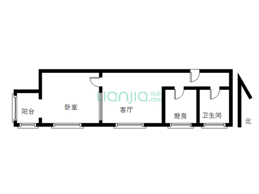 鸿盛凯旋门 1室1厅 西南-户型图