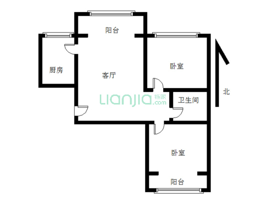 水岸花城 2室1厅 南 东-户型图