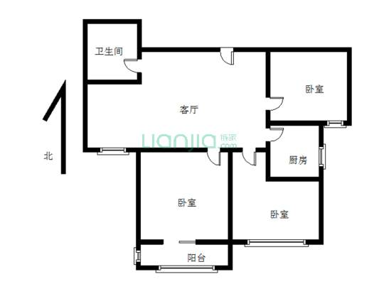 优质精装三居，中间楼层，业主诚意卖-户型图