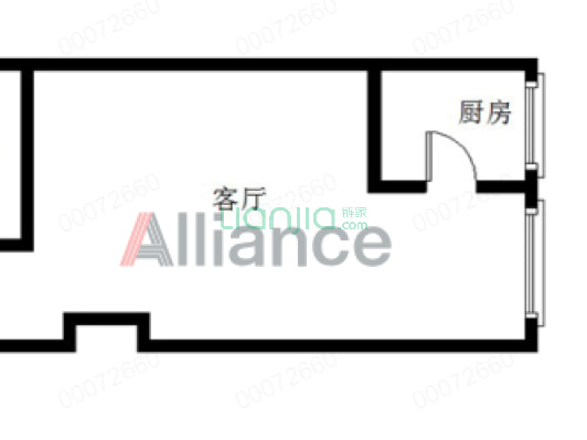 钻石集体供暖 看房提前约 出租 正规一居-户型图