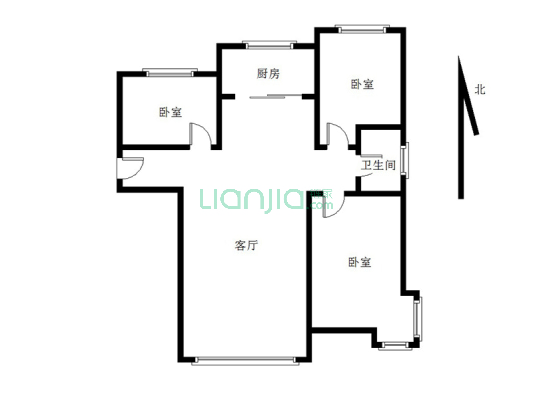 南北通透边户明卫 主卧转角窗 中楼层 无遮挡采光好-户型图