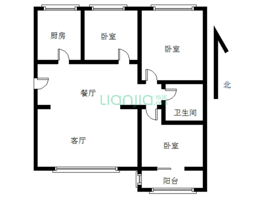 宏远景园 3室1厅 南 北-户型图