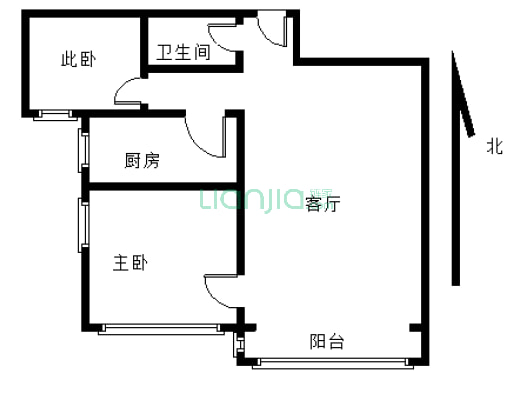 水岸花城 2室1厅 南-户型图