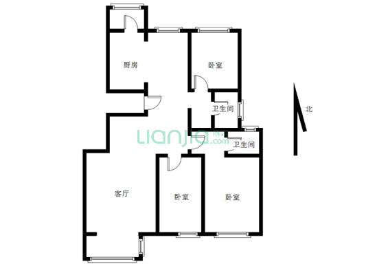 凯旋门洋房 1梯两户  三阳开泰户型 诚意出售-户型图