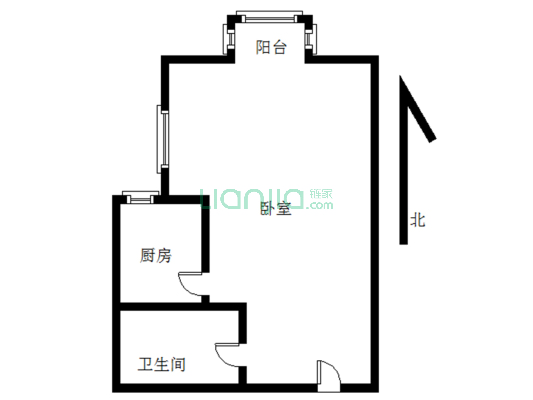 精装一居       新证     中间楼层-户型图