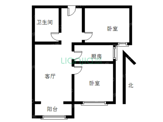 汇元国际 2室2厅 南-户型图