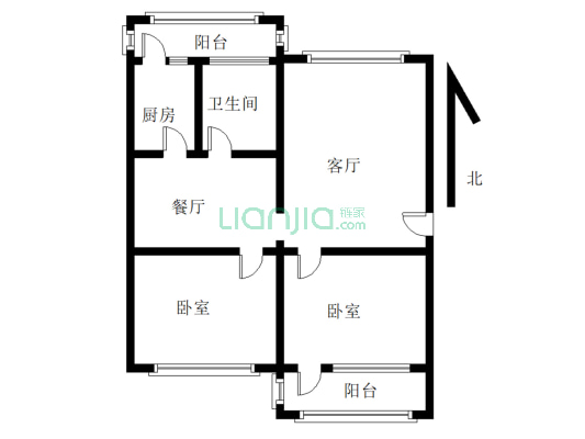 欣欣庄园 2室2厅 南 北-户型图