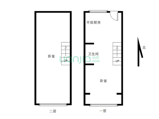 本房是毛坯的复式，楼栋位置好，税费低-户型图