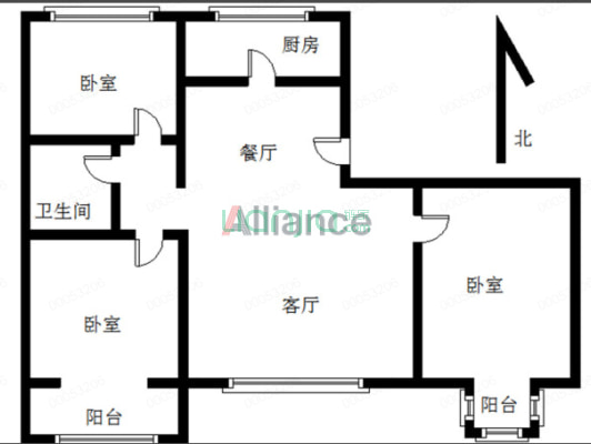 房子满二 精装修 自住标准 完全人车分流小区 出行方便-户型图