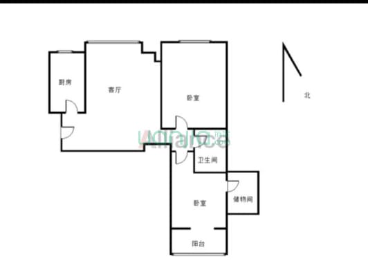 南北两居中高楼层，无遮挡，采光好，房本满二税费少-户型图