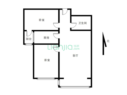 香港豪庭 2室2厅 南-户型图