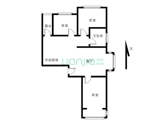 天伦湾小区，集中供暖，交通便利。环境优美三居室-户型图