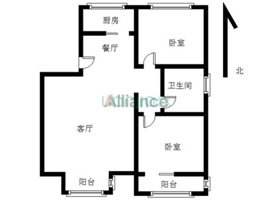 南北通透户型好，低楼层居住舒适，德信公园-户型图