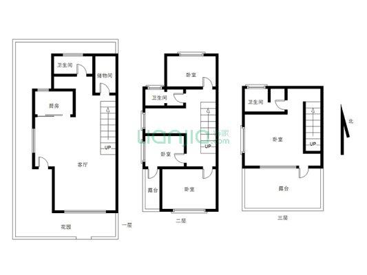 玫瑰假日 4室2厅 南 北-户型图