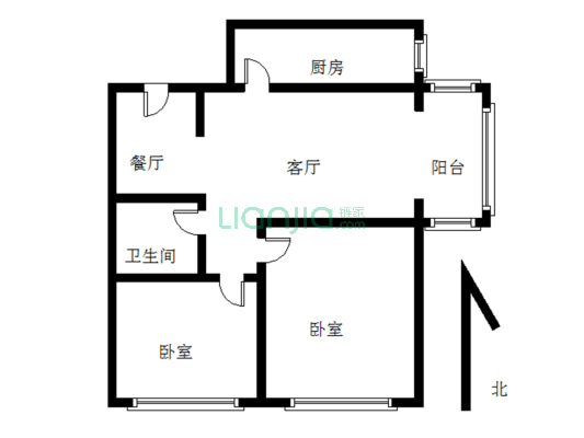 冠云路精装两居，房主靠谱，随时签约-户型图