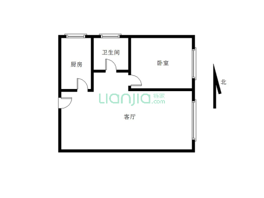 鹏渤新加坡花园 1室1厅 东北-户型图