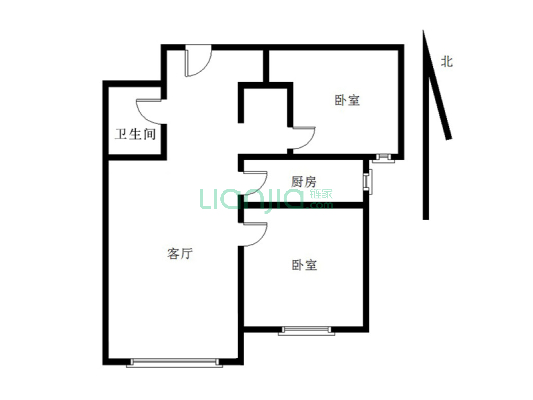 K2狮子城南区 2室2厅 南-户型图