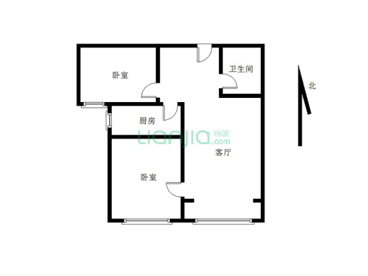 惠友康庭二期 2室1厅 南-户型图