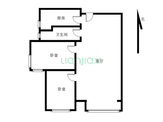 范阳路，北新家园 全南两居 中高楼层采光好 看房方便-户型图