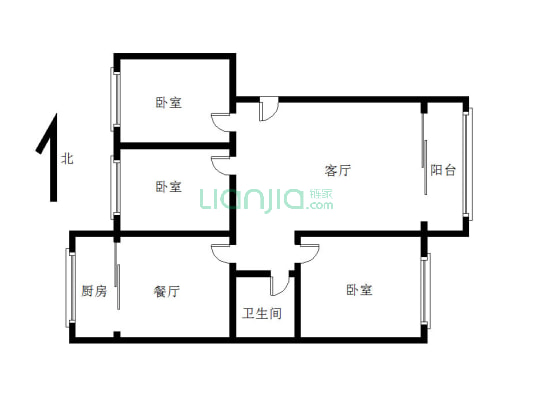 光明小区  大三居   位置好  采光好  通风好-户型图