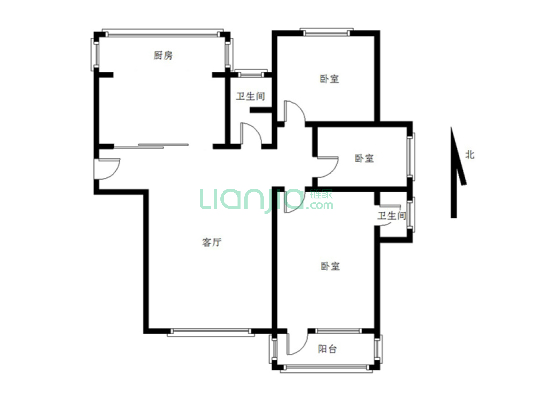 此房本满五年，南北通透，采光充足，地理位置好-户型图
