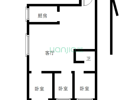 朝阳路 政法街 三居室 业主诚意出售-户型图