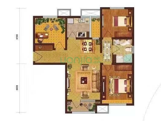 南北通透的三居，中间楼层，简单装修，满五唯一-户型图