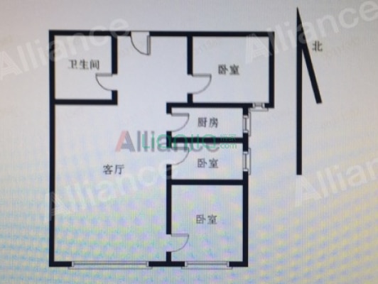 高铁新干线 3室2厅 南-户型图