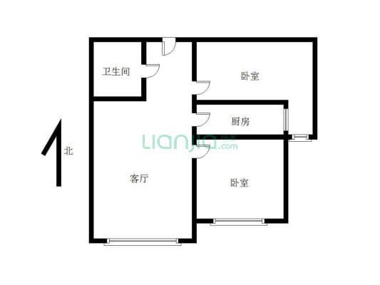 香邑溪谷 2室1厅 南-户型图