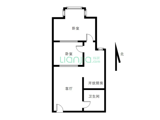 小面积55平，采光充足，适合居住！-户型图