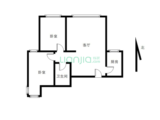宏远景园 2室1厅 南 北-户型图