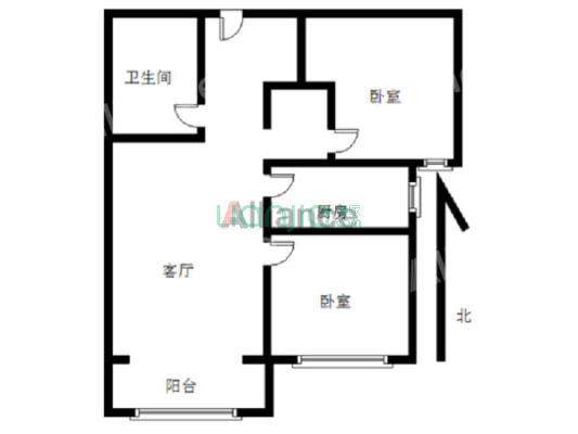高铁新干线 2室1厅 南-户型图