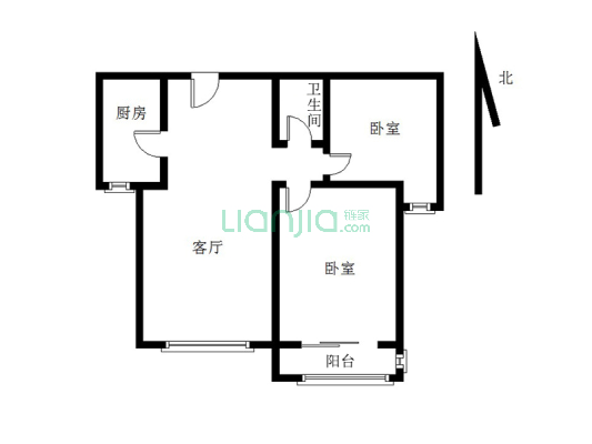 名流美域 2室1厅 南-户型图