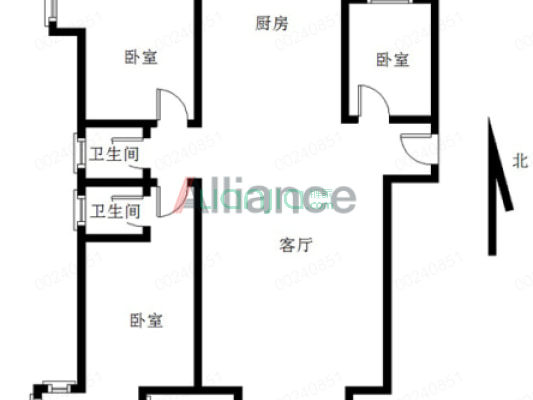 开发区 惠友万悦城 南北通透三居室-户型图