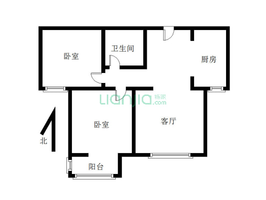 温莎假日别墅里的普通住宅 小区环境好 两居室-户型图