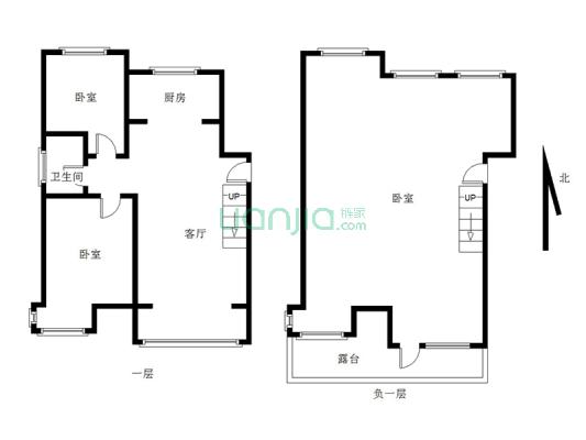 南北向的户型，采光好，户型好，视野好-户型图