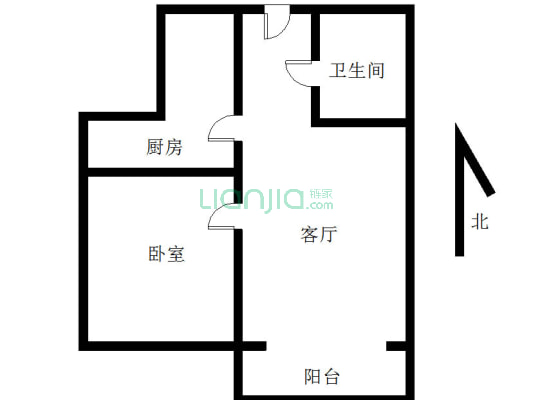 此房房本满二无尾款毛坯房中间楼层-户型图