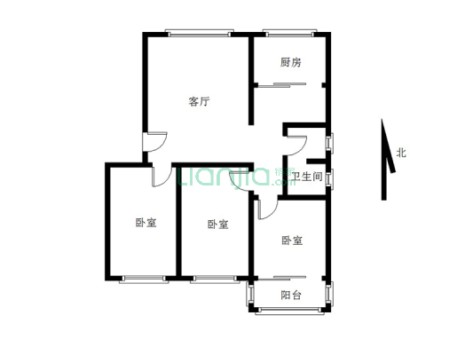 南北通透格局好，中间楼层，集中供暖，配套齐全-户型图