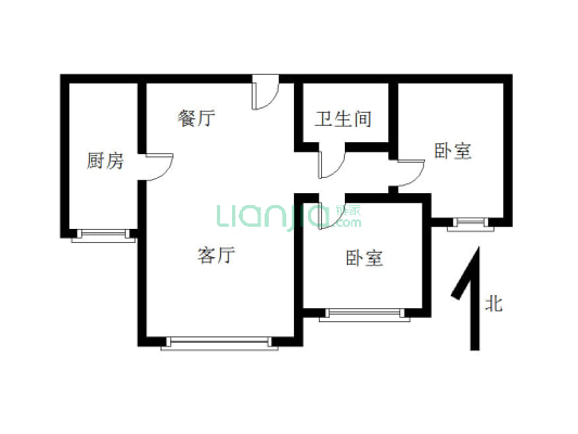 生活居住便利  小两居  适合老人陪读居住-户型图
