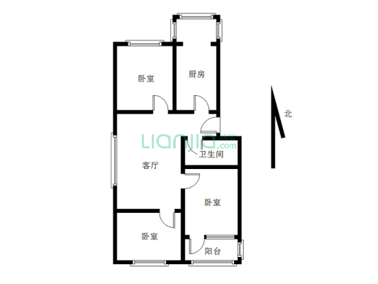 华阳路南北3居室  2层 业主诚意出售-户型图