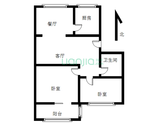 单位房，公摊无。精装修两居，房本满五税费低。-户型图