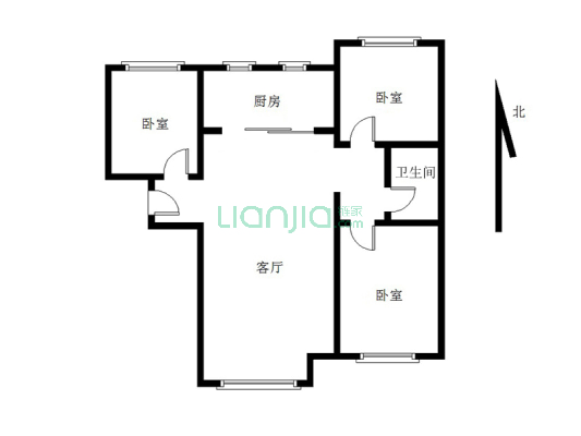 高铁新干线 3室2厅 南 北-户型图