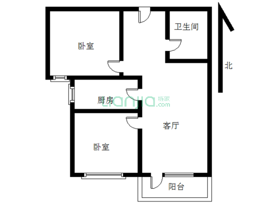 香邑溪谷上园 2室2厅 南-户型图