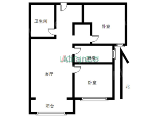 高铁新干线 2室2厅 南-户型图