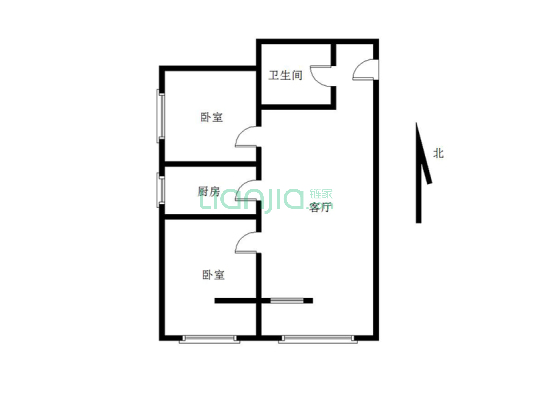 朝阳的两居，采光好，视野好，小区环境好，品质好-户型图