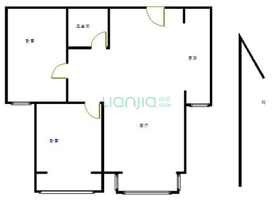 水岸花城 2室1厅 南-户型图