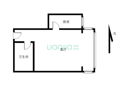 范阳路上电梯一居，出行便利，配套齐全-户型图